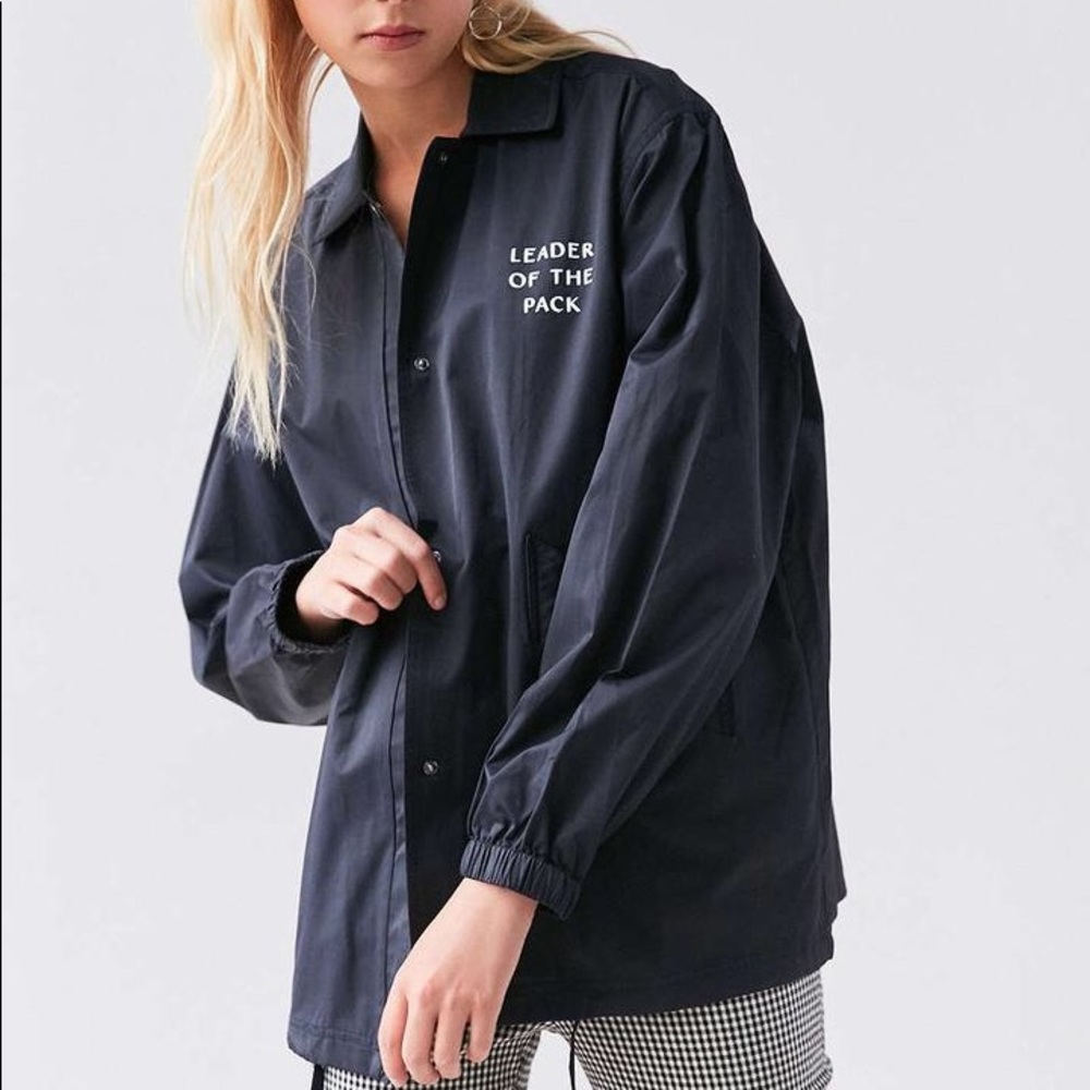 BDG Navy Rain Coach Jacket